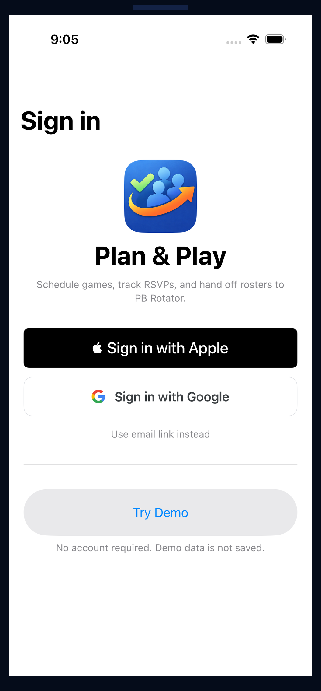 Sign In and Onboarding: Simple onboarding gets members into active groups quickly.